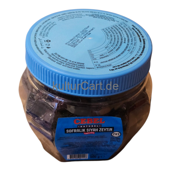 Cebel Sofralik Siyah Zeytin | Black Olives | Schwarze Oliven mit Stein (500g) - image 2 | Malaika afro international Markt | KulturCart