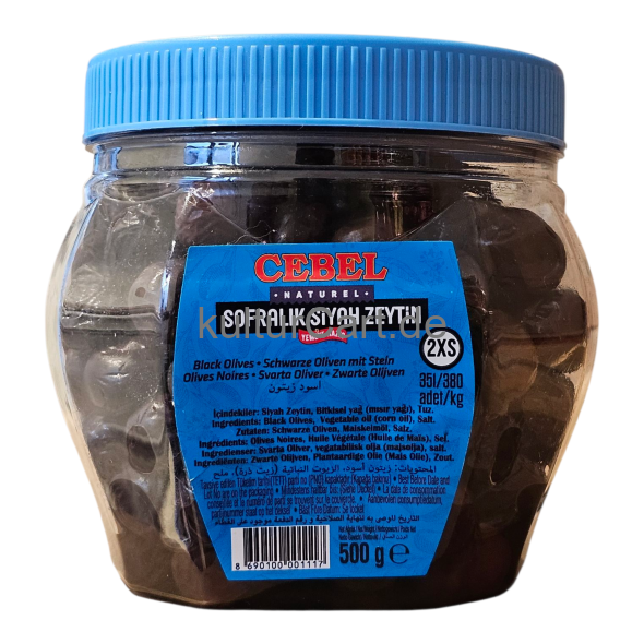 Cebel Sofralik Siyah Zeytin | Black Olives | Schwarze Oliven mit Stein (500g) - image 7 | Malaika afro international Markt | KulturCart