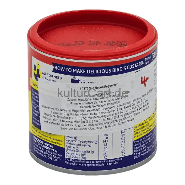Bird's the original vinalla flavoured custard powder (300g) - image 9 | OMOWEST AFRO INTERCONTINENTAL SHOP | KulturCart