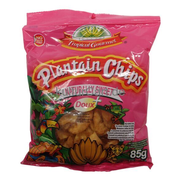 Tropical Gourmet Plantain Chips Naturally Sweet Doux (85g) - image 1 | Afro Family Shop | KulturCart