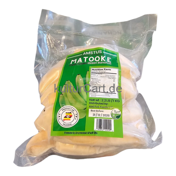 Amstus Matooke (Fresh Peeled Green Bananas) (1kg) - image 3 | Malaika afro international Markt | KulturCart