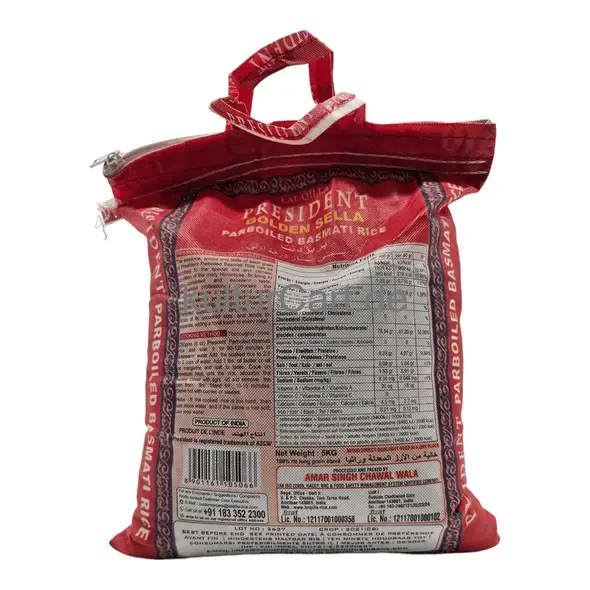 Lal qilla president golden sela parboiled basmati rice (5kg) - image 10 | OMOWEST AFRO INTERCONTINENTAL SHOP | KulturCart