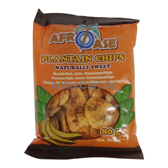 Afroase Plantain Chips Naturally Sweet (80g) - image 1 | Afro Family Shop