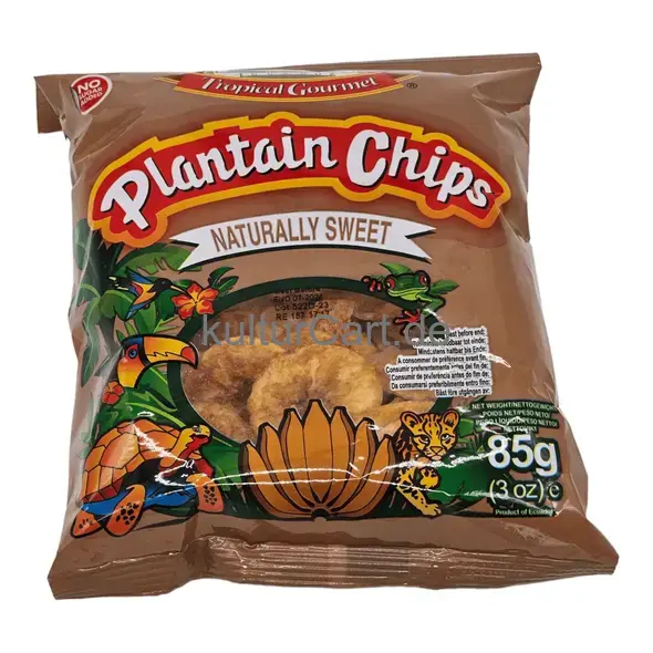 Tropical gourmet plantain chips naturally sweet (85g) - image 1 | OMOWEST AFRO INTERCONTINENTAL SHOP | KulturCart