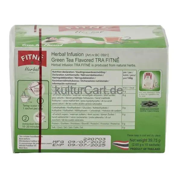 Fitne herbal infusion green tea flavored 2.65 x 15 sachets - image 3 | OMOWEST AFRO INTERCONTINENTAL SHOP | KulturCart