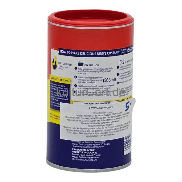Bird's the original vinalla flavoured custard powder (600g) - image 4 | OMOWEST AFRO INTERCONTINENTAL SHOP | KulturCart
