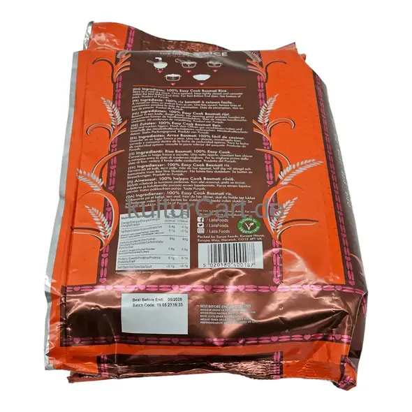 Laila golden sella basmati rice (5kg) - image 4 | OMOWEST AFRO INTERCONTINENTAL SHOP | KulturCart