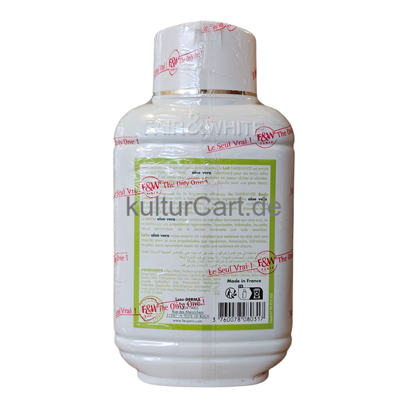 Paris Fair & White Lait aloe Vera brightening moisturizing body lotion (485ml) - image 4 | Malaika afro international Markt | KulturCart
