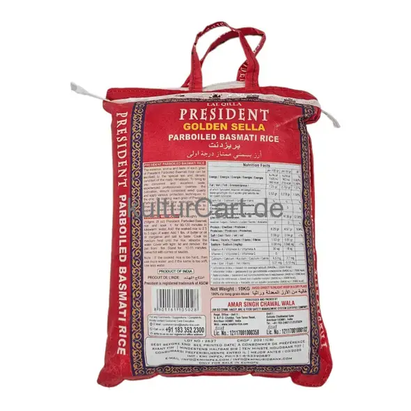 Lal qilla president golden sela parboiled basmati rice (10kg) - image 3 | OMOWEST AFRO INTERCONTINENTAL SHOP | KulturCart