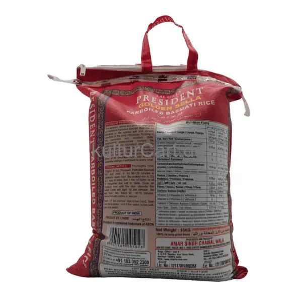 Lal qilla president golden sela parboiled basmati rice (10kg) - image 7 | OMOWEST AFRO INTERCONTINENTAL SHOP | KulturCart